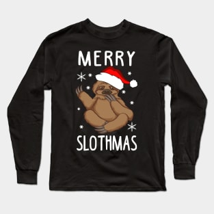 Merry Slothmas Funny Christmas Sweatshirt Long Sleeve T-Shirt